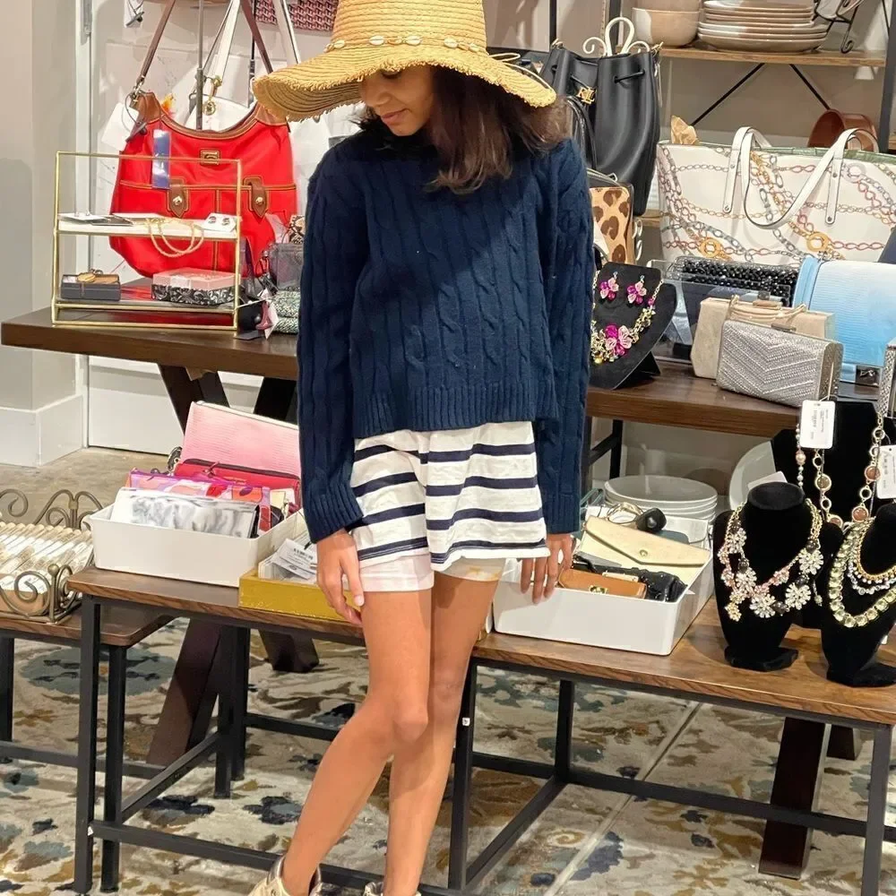 NWT INC Frayed-Edge Panama Hat With Shell Band